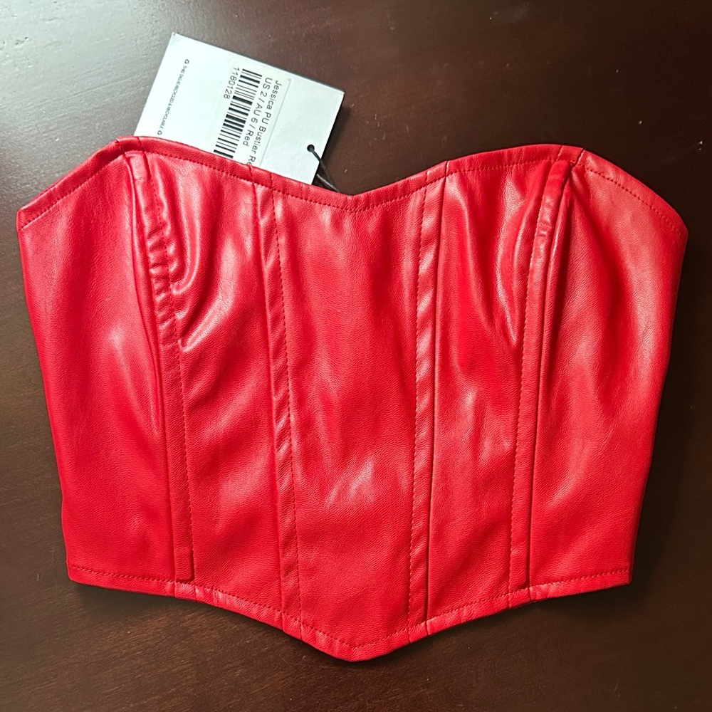 Princess Polly Jessica Red Strapless Bustier